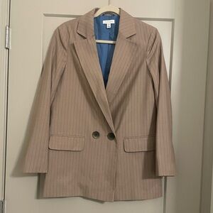 Topshop pinstripe nude blazer size 6